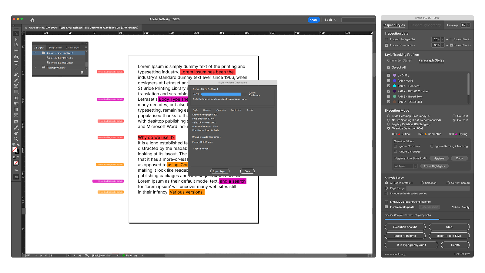 UI-07 — Style Hygiene dashboard for reviewing style, override, duplicate, and asset evidence