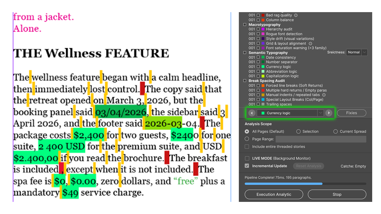UI-11 — Choose an issue type, then use the arrows to navigate each occurrence before opening Fixes