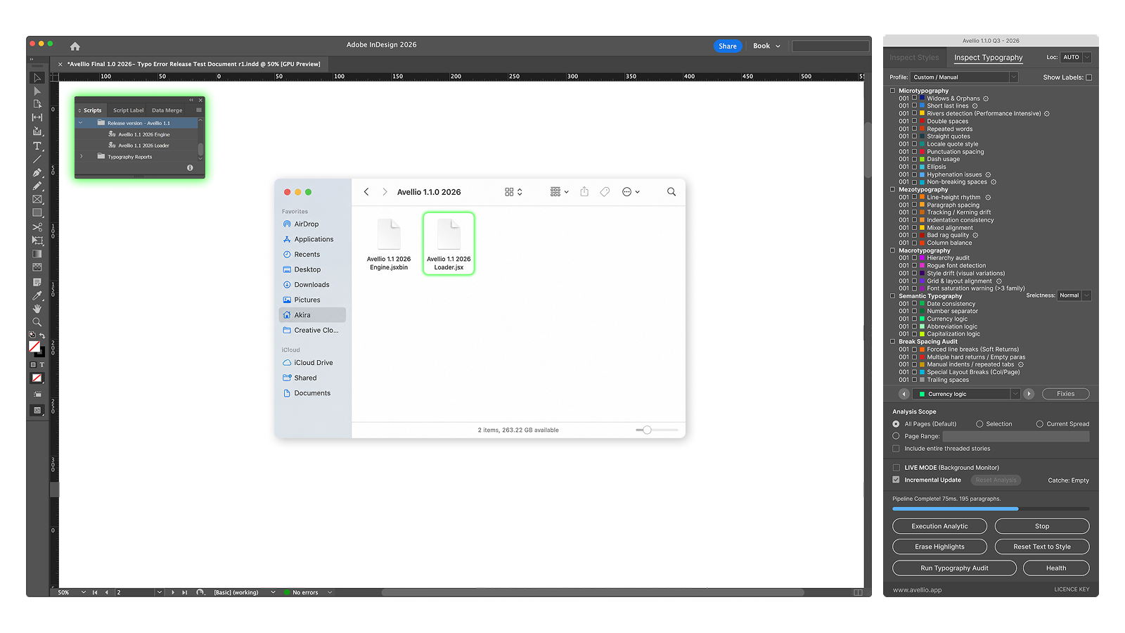 UI-20 — Install the matched Loader and Engine together, then run the Loader from the InDesign Scripts panel